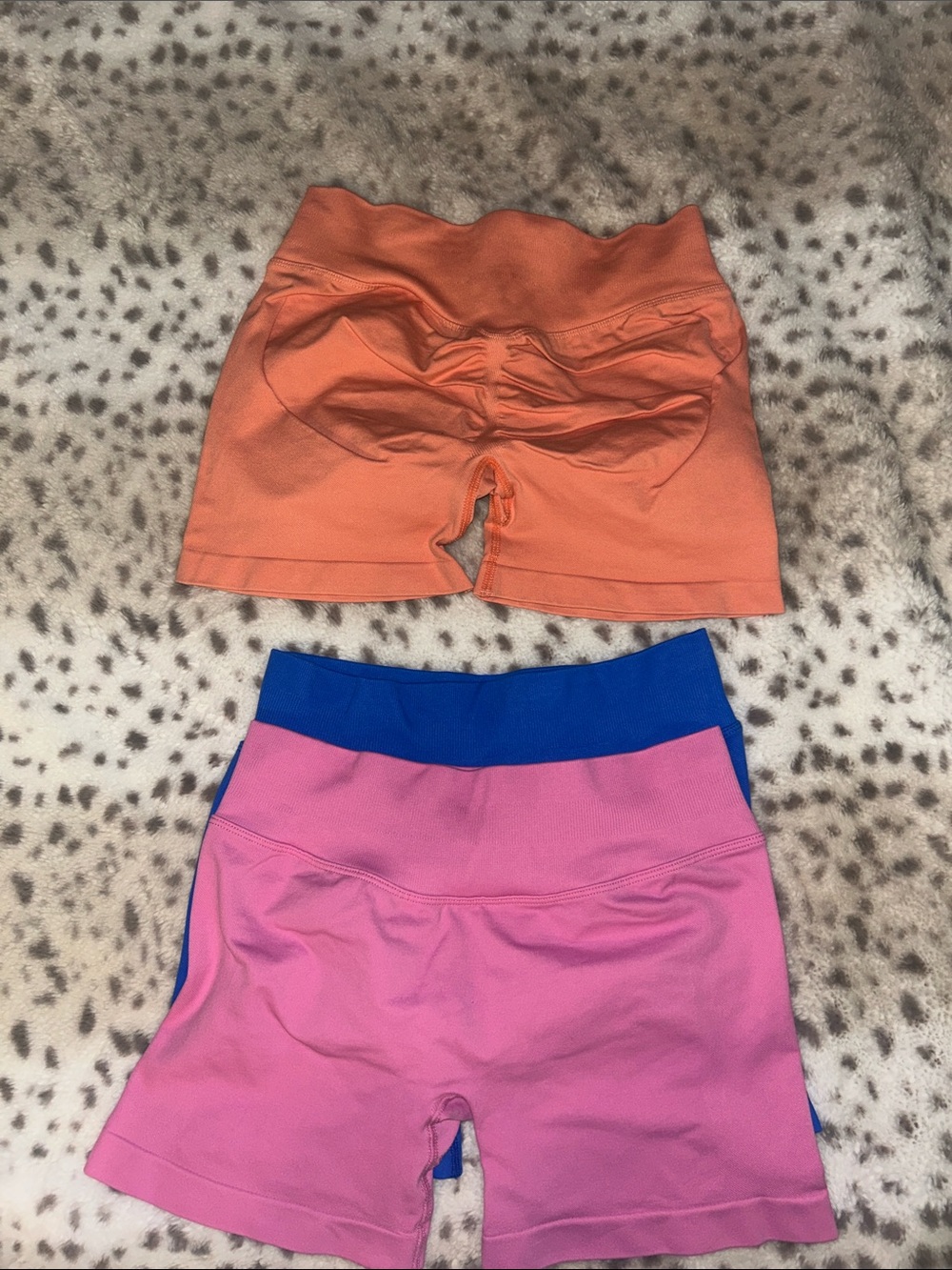 Vibrant Pink & Orange High-Rise Bike Shorts